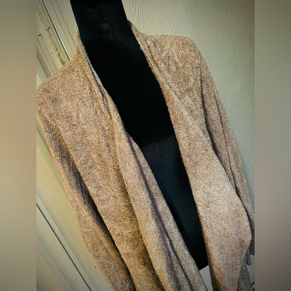 BAREFOOT DREAMS Island Wrap Open Front Cardigan Taupe CozyChic Lite Soft S/M - Picture 11 of 16
